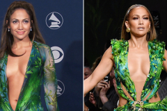 Jennifer Lopez in Versace at the 42nd Grammy Awards held in Los Angeles, CA on February 23, 2000  Photo by Scott Gries/ImageDirect

MILAN, ITALY - SEPTEMBER 20: Jennifer Lopez walks the runway at the Versace show during the Milan Fashion Week Spring/Summer 2020 on September 20, 2019 in Milan, Italy. (Photo by Jacopo Raule/Getty Images)