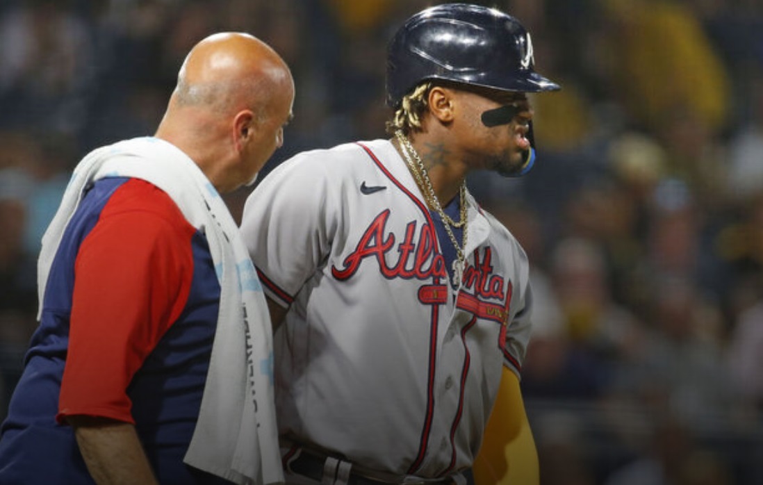 Braves star Acuna exits after HBP, X-rays negative