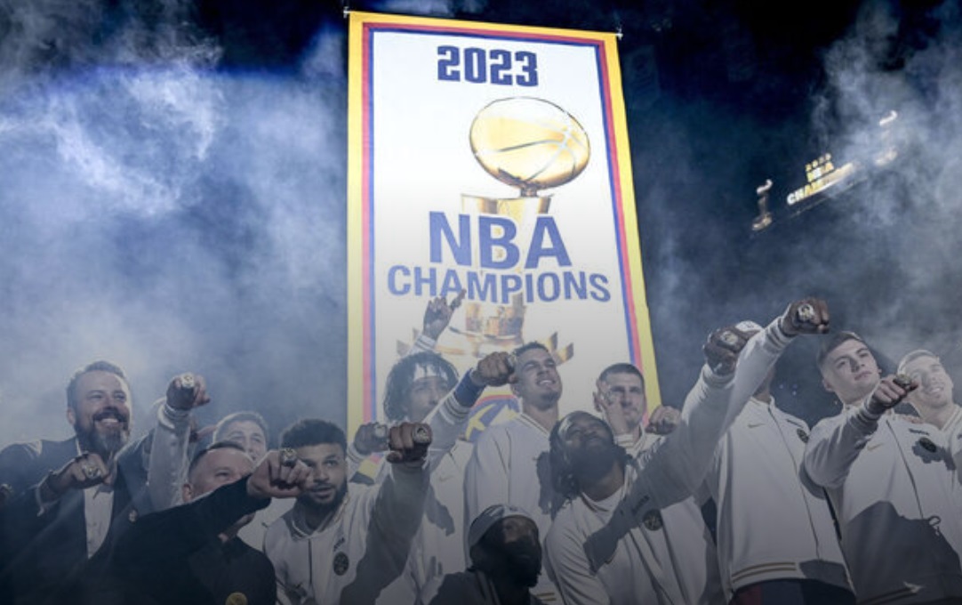 Nuggets unveil championship rings, banner