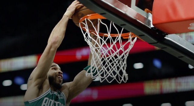 Celtics hold off Nets for 5th straight win behind Tatum’s 41 points