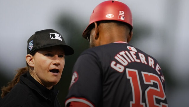 Pawol becomes 1st woman to umpire spring training game since 2007