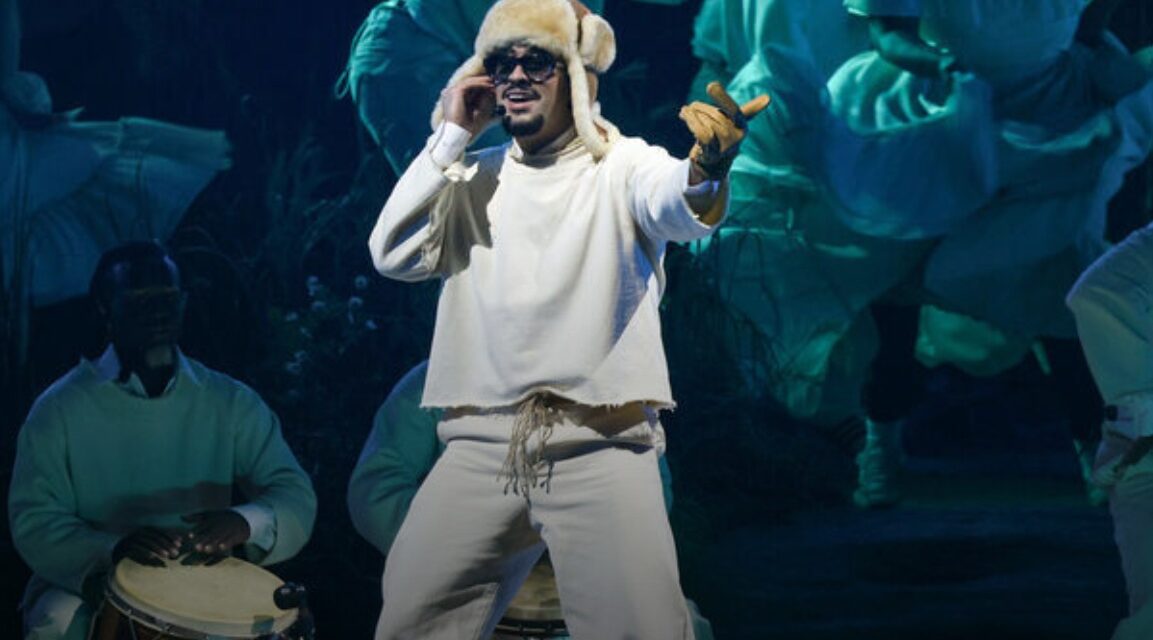 Bad Bunny performing Super Bowl LX halftime show