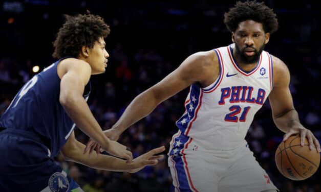 Embiid flirts with triple-double in 1st game in nearly 8 months