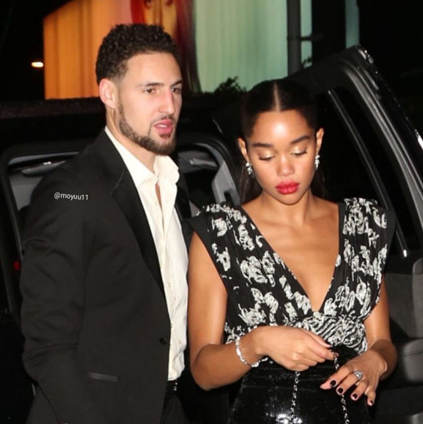 More Pics of Klay Thompson and Laura Harrier at the Golden Globes After Par...